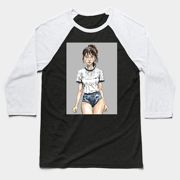 Volleyball Time Baseball T-Shirt by The Drawing Artist